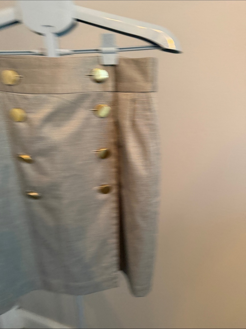 Banana Republic Beige Pencil Skirt with Gold Button Accents - Picture 7 of 13
